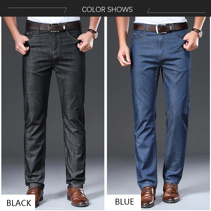 BROWON Brand 2025 Men Jeans Summer Thin Breathable Soft Mid Straight Regular Men's Jeans Trousers Vintage Mens Clothing - Image 2