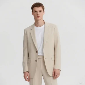 Men Suits Two Pieces Summer Fashion Notch Lapel Single Breasted Jacket Pants Outfits Business Causal Wedding Suits Set