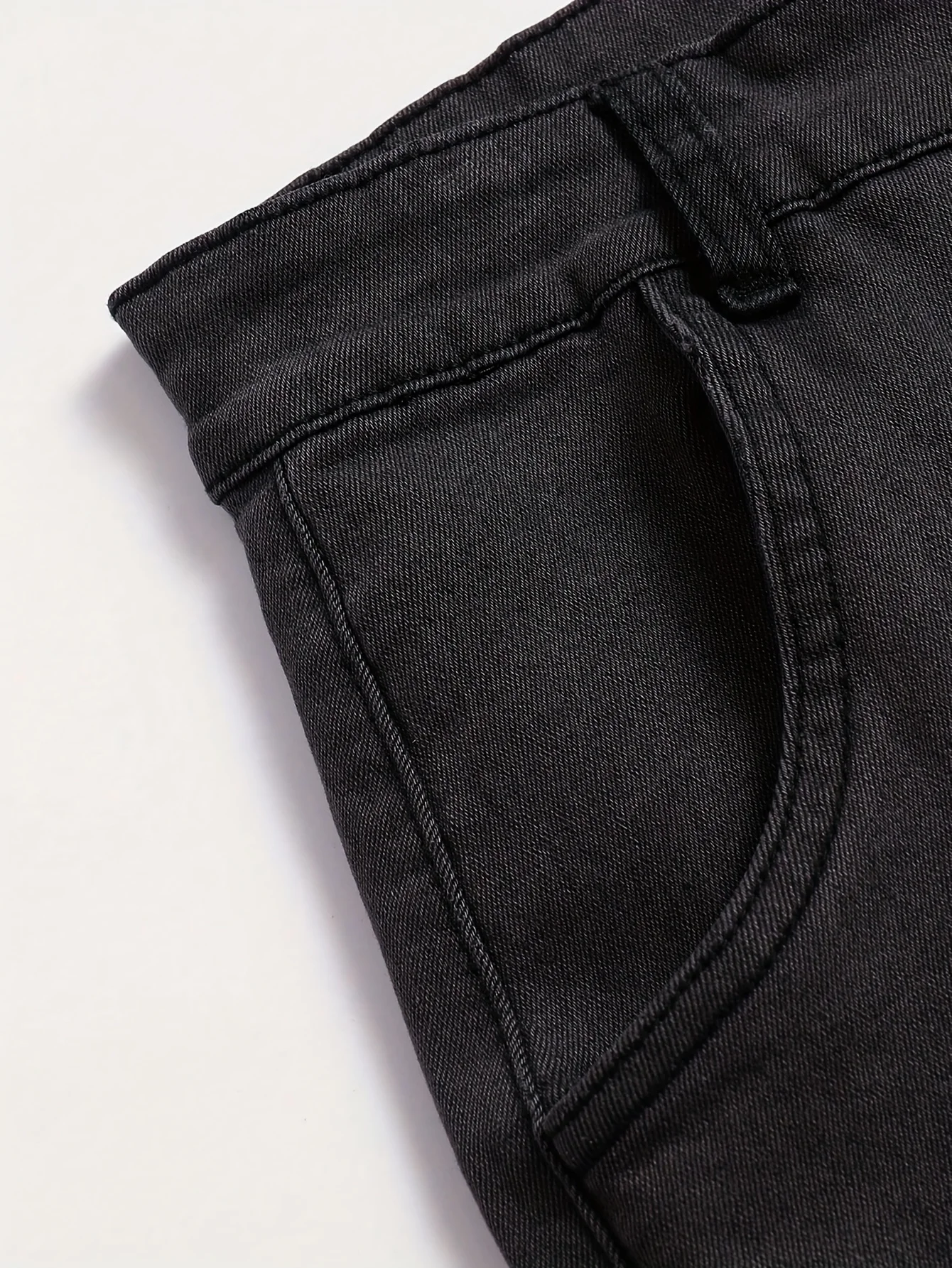 Men's workwear multi pocket jeans, casual street style straight leg denim pants - Image 3