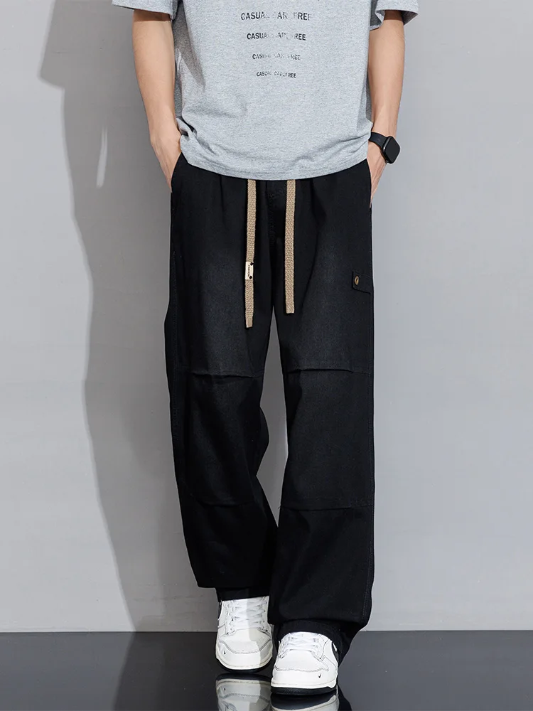 Men's Cargo Jeans 2026 New Spring Summer Wide Leg Denim Pants Straight Baggy Jeans Asian Size L-5XL - Image 3