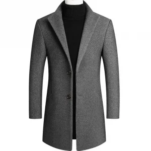 New Winter Men Cashmere Trench Coats Wool Blends Long Jackets Autumn Warm Coats Male Business Casual Trench Coats Size 4XL