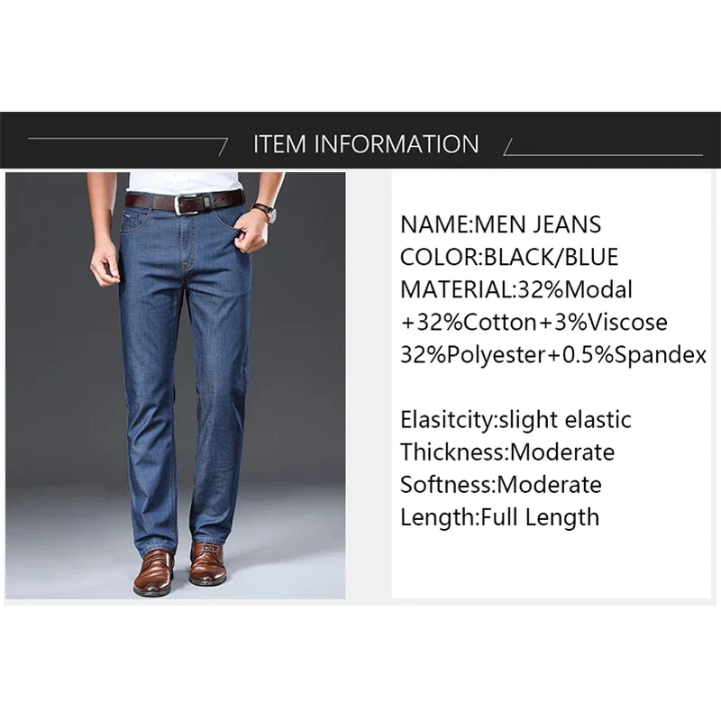BROWON Brand 2025 Men Jeans Summer Thin Breathable Soft Mid Straight Regular Men's Jeans Trousers Vintage Mens Clothing - Image 3